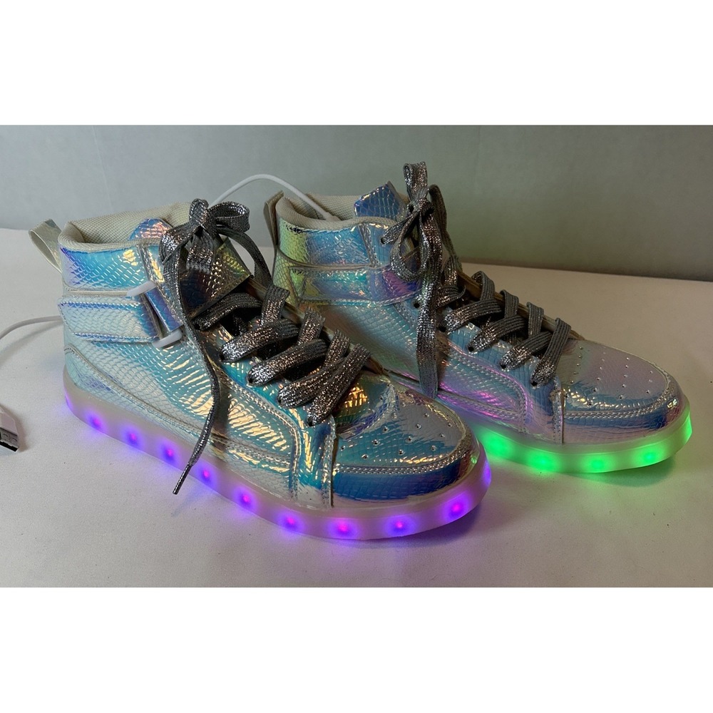 Costume Women 11 LightUp Sneaker HighTop Iridescent USB Rechargeable Glowing 300